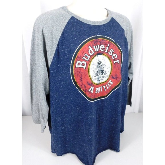 Anheuser Busch Budweiser in Bottles Men's Jersey Shirt XL Blue Gray - Picture 5 of 7